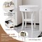 Costway 2-tier Side End Sofa Table Round Nightstand for Bedroom Living Room White/Espresso/Black